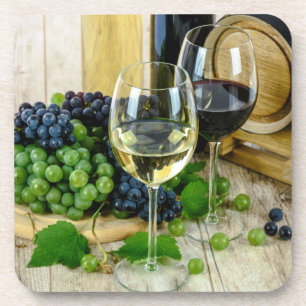 grapes and wine coaster set