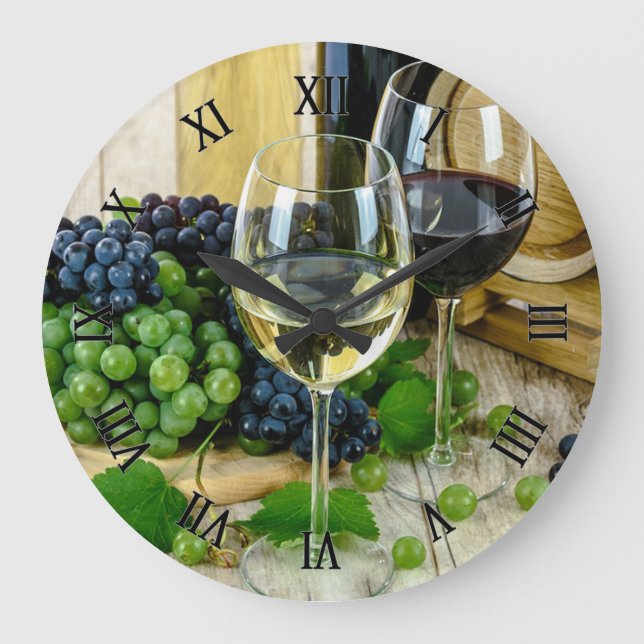 Grapes and Wine Large Clock (Front)