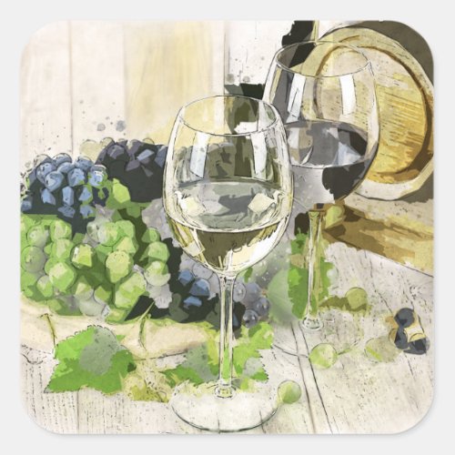 grapes and wine stickers