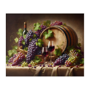 Grapes and Wine Still Life Acrylic Print