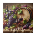 Grapes and Wine Still Life Ceramic Tile<br><div class="desc">Ceramic tile featuring a still life of grapes and wine. This elegant and timeless design adds a touch of sophistication to your decor, perfect for wine enthusiasts and lovers of classic art.</div>