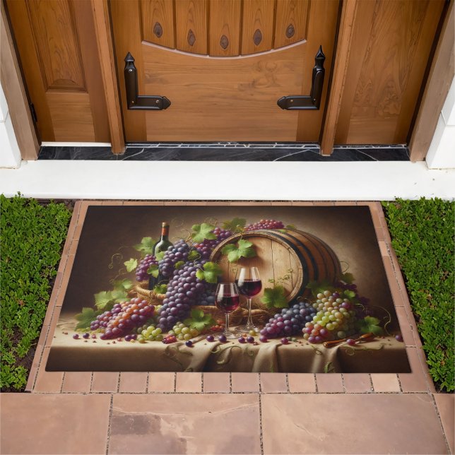 Grapes and Wine Still Life Doormat (Outdoor)