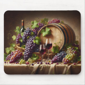 Grapes and Wine Still Life Mouse Pad