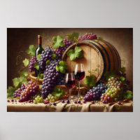 Grapes and Wine Still Life