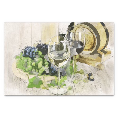 grapes and wine tissue paper