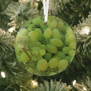 Grapes at a Provencal market Glass Ornament