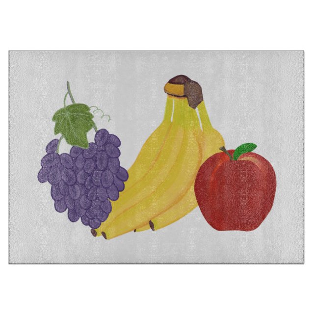 Grapes Bananas Apple Fruit Painting Cutting Boards (Front)