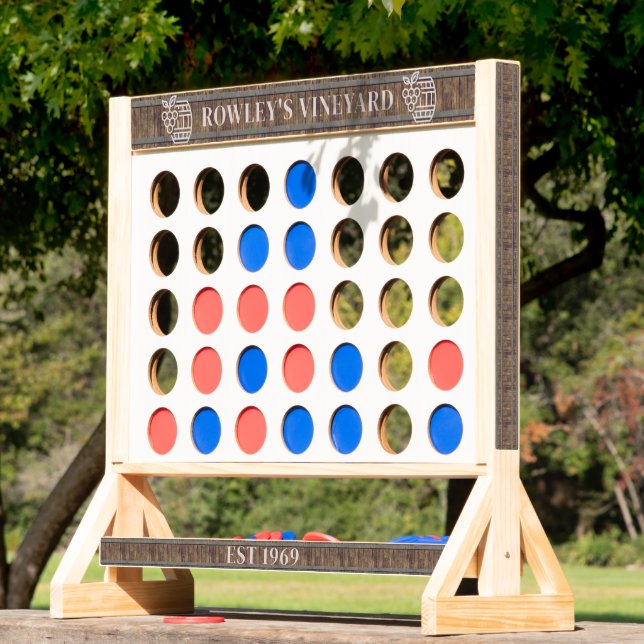 Grapes & Barrel Vineyard Winery Personalized  Fast Four (Lawn)