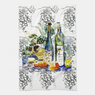 Grapes&bottles Towel
