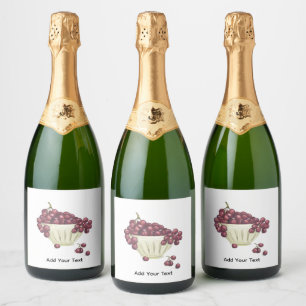 Grapes Bowl Wine Label