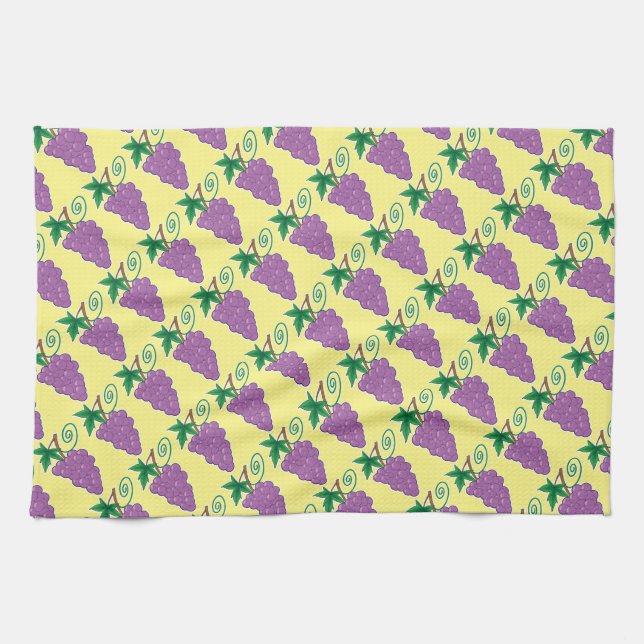 Grapes Bunch on Yellow Matching Towel (Horizontal)