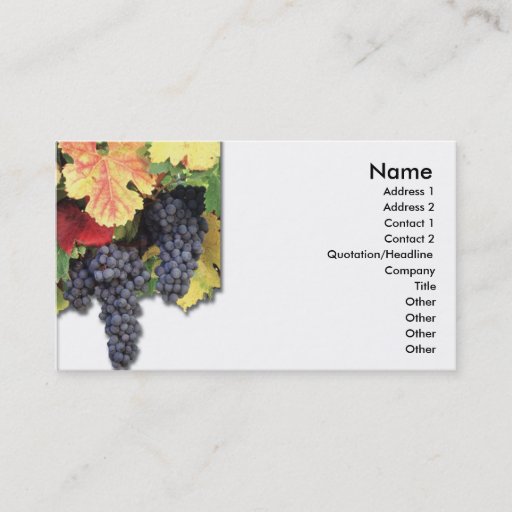 Customizable Grapes Business Card