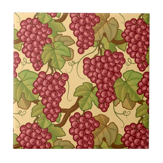 Grapes Ceramic Tile (Front)