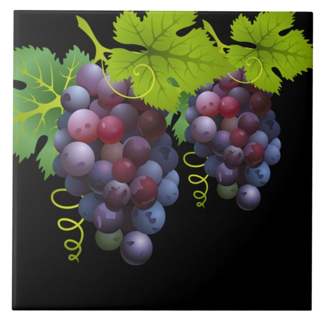 Grapes Ceramic Tile (Front)