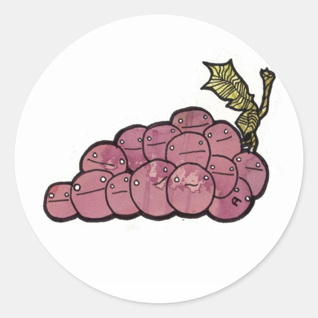 grapes classic round sticker (Front)