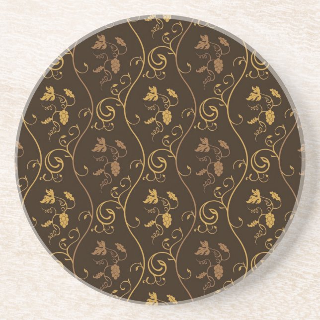Grapes décor sandstone coaster (Front)