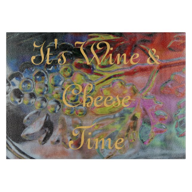 Grapes Design Cutting-Board-Wine-Cheese-Time Cutting Board (Front)