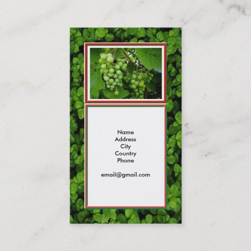 Customizable Grapes Farmers Market Winery Business Card