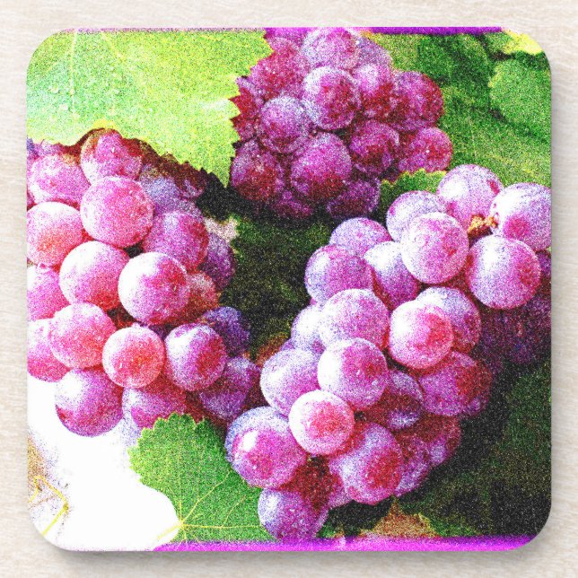 "Grapes Fruit Plant" Cute Photo. Buy Now Beverage Coaster (Front)