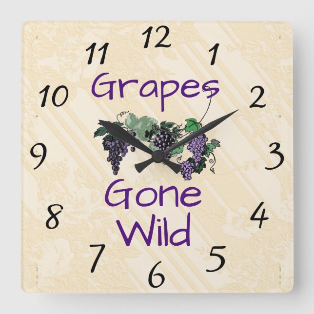 Grapes Gone Wild Wall Clock (Front)