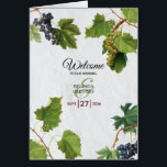 Grapes Greek Island Wedding Order of Service<br><div class="desc">A beautiful design with rustic vineyard grapes and leaves on a Mediterranean style Greek Island white wash wall. An elegant vintage wedding grapevine order of service card perfect for Greek Island,  Italian and Mediterranean style weddings. Matching wedding invitations and other stationery items are also available.</div>