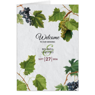 Grapes Greek Island Wedding Order of Service Cards