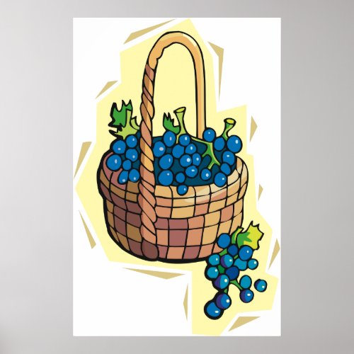 Grapes In A Basket Poster
