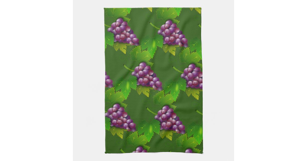 grape design kitchen towels
