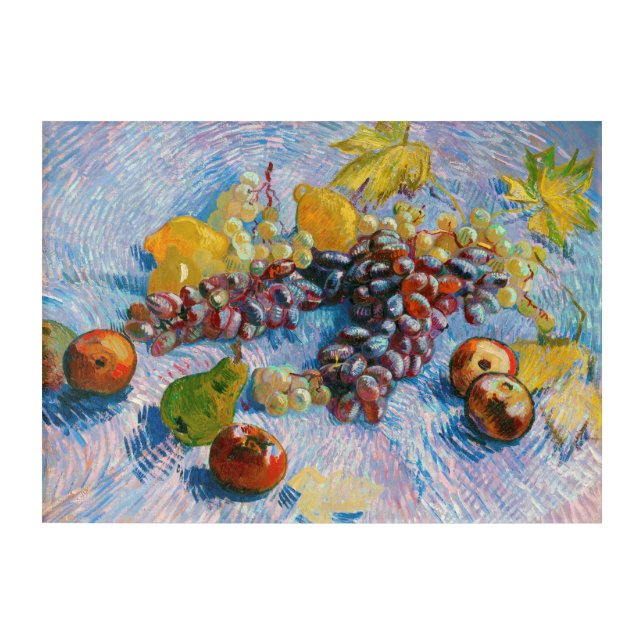Grapes, Lemons, Pears, and Apples, Van Gogh Acrylic Print (Front)