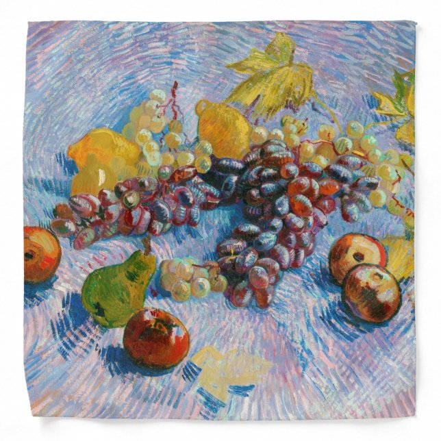 Grapes, Lemons, Pears, and Apples, Van Gogh Bandana (Front)