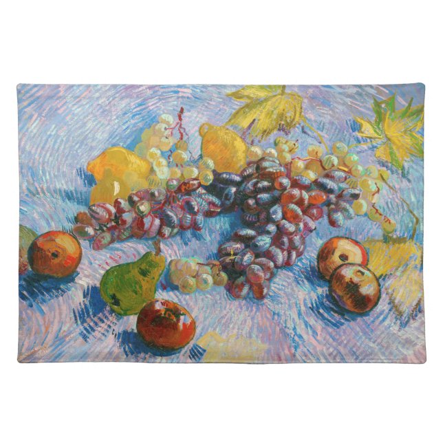 Grapes, Lemons, Pears, and Apples, Van Gogh Cloth Placemat (Front)