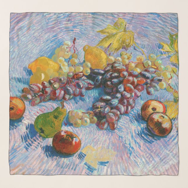 Grapes, Lemons, Pears, and Apples, Van Gogh Scarf (Front)