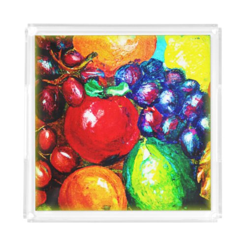 Grapes Lime Orange  Apple Fruits Buy Now Acrylic Tray