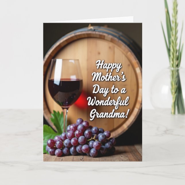 Grapes Mothers Day Barrel Card (Front)