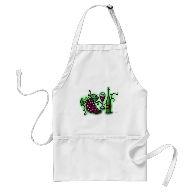 Grapes n Wine Adult Apron (Front)