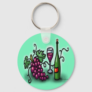 Grapes n Wine Keychain