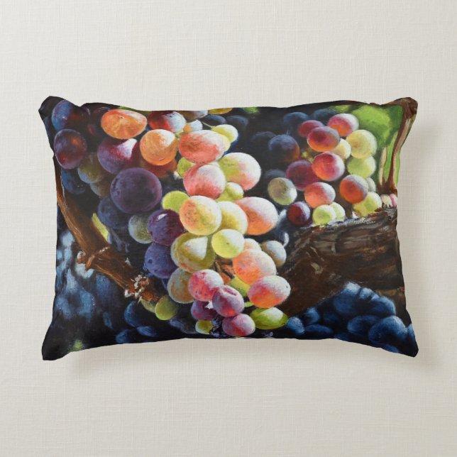 Grapes of Abundance for Wine Lovers & Wineries Accent Pillow (Front)