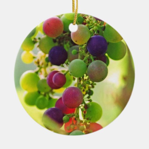 Grapes of Many Colors Ceramic Ornament