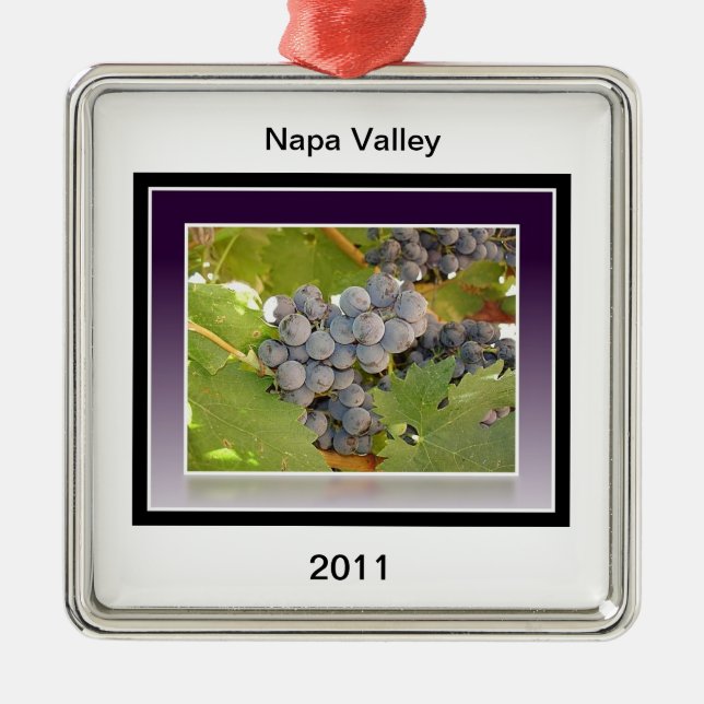 Grapes of Napa Metal Ornament (Front)