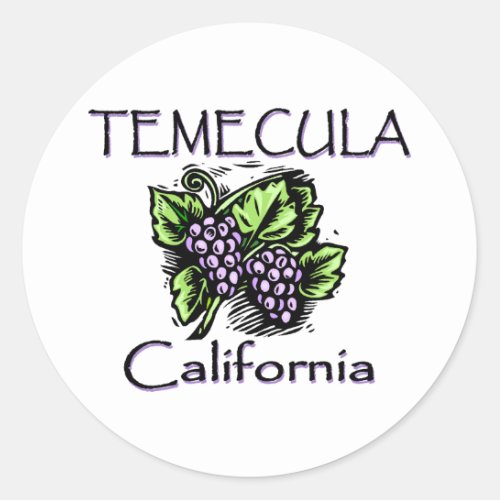 Grapes of Temecula Classic Round Sticker