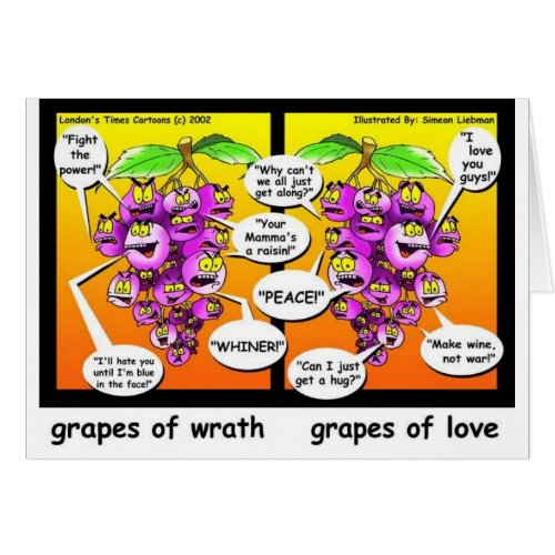 Grapes Of Wrath Love  War Funny Gifts  Tees