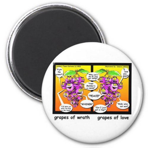 Grapes Of Wrath Love  War Funny Gifts  Tees Magnet