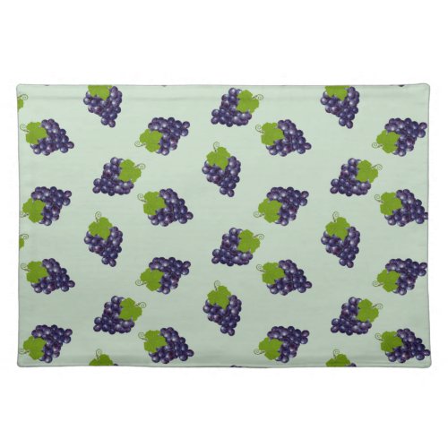 Grapes on Light Laurel Green Cloth Placemat