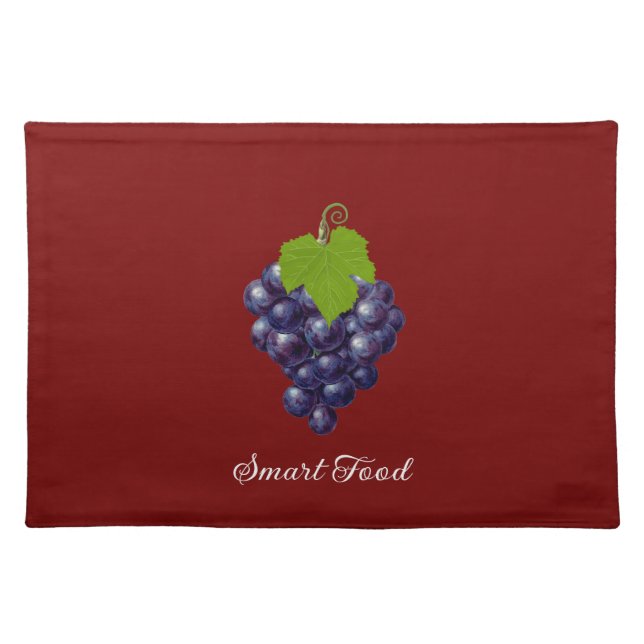 Grapes on Maroon Cloth Placemat (Front)
