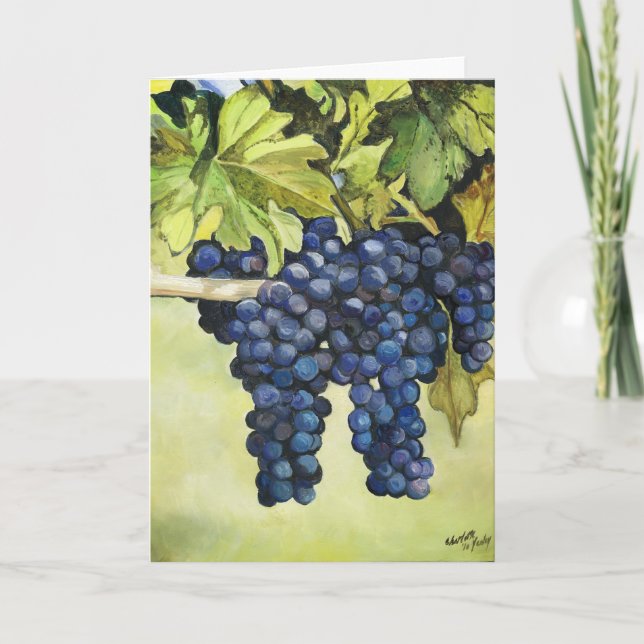 Grapes on the Vine Art Greeting Card (Front)