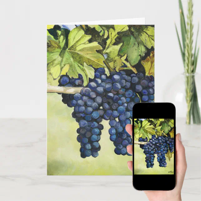 Grapes on the Vine Art Greeting Card | Zazzle