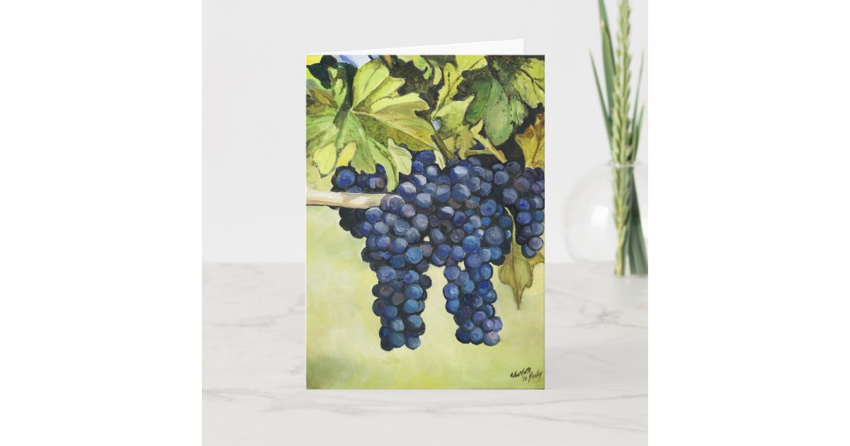 Grapes on the Vine Art Greeting Card | Zazzle