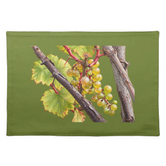 Grapes on the vine branches cloth placemat