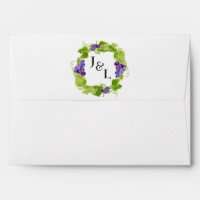Grapes Greek Island 5x7 Wedding Invitation Envelope, Zazzle