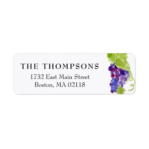 Grapes on the Vine Wedding Return Address Labels